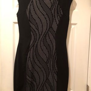 Black form fitting super stretch cocktail dress